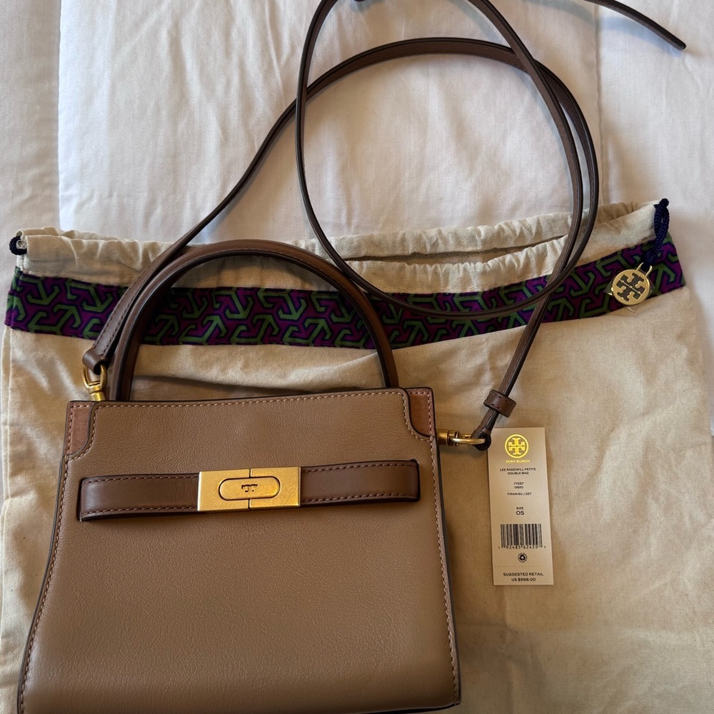 Tory Burch Lee Radziwill Petite Double Bag color Tiramisu